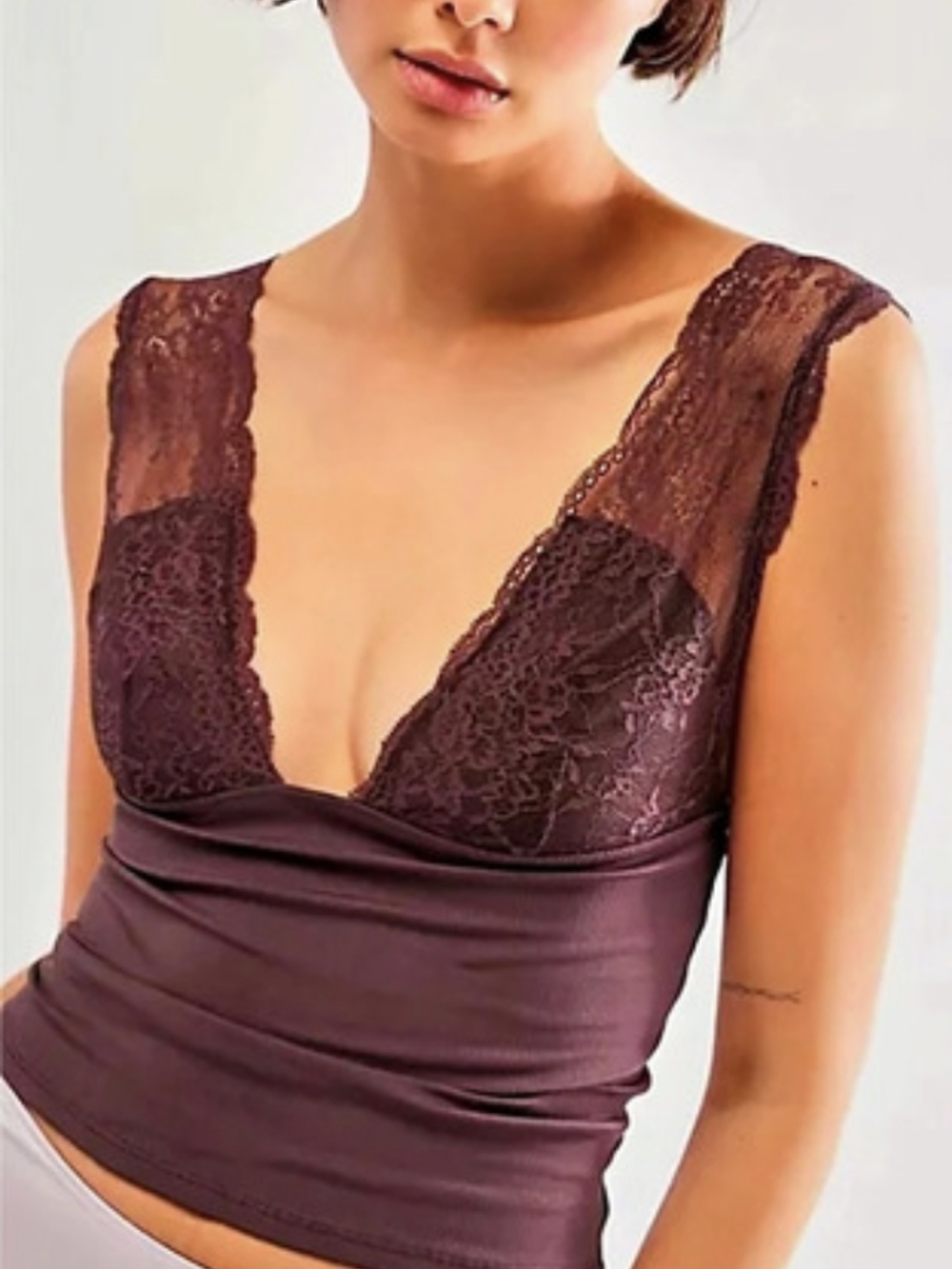 Free People Power Play Cami in Burgundy XL